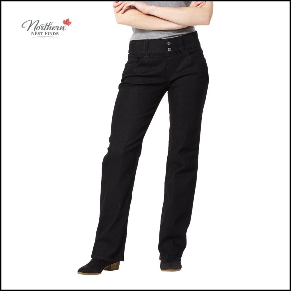 Pull-On Waist Smoother Bootcut Jeans Medium Inseam Stretch Denim